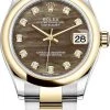 Rolex Datejust 31mm Stainless Steel And Yellow Gold 278243 Black MOP Diamond Oyster -Omega Shop 278243 Black MOP Diamond Oyster m278243 0023