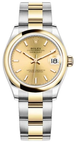 Rolex Datejust 31mm Stainless Steel And Yellow Gold 278243 Champagne Index Oyster