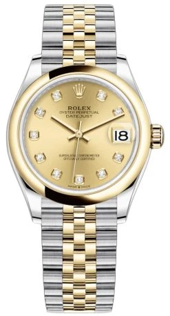 Rolex Datejust 31mm Stainless Steel And Yellow Gold 278243 Champagne Diamond Jubilee