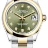 Rolex Datejust 31mm Stainless Steel And Yellow Gold 278243 Green Diamond Oyster -Omega Shop 278243 Green Diamond Oyster