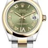 Rolex Datejust 31mm Stainless Steel And Yellow Gold 278243 Green VI Roman Oyster