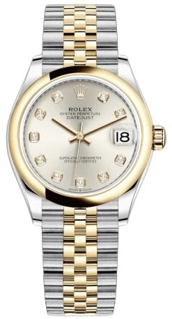 Rolex Datejust 31mm Stainless Steel And Yellow Gold 278243 Silver Diamond Jubilee