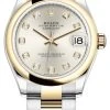 Rolex Datejust 31mm Stainless Steel And Yellow Gold 278243 Silver Diamond Oyster