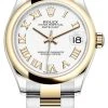 Rolex Datejust 31mm Stainless Steel And Yellow Gold 278243 White Roman Oyster -Omega Shop 278243 White Roman Oyster