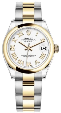 Rolex Datejust 31mm Stainless Steel And Yellow Gold 278243 White Roman Oyster