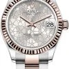 Rolex Datejust 31mm Stainless Steel And Rose Gold 278271 Silver Floral Oyster -Omega Shop 278271 Silver Floral Oyster