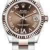 Rolex Datejust 31mm Stainless Steel And Rose Gold 278271 Chocolate Roman VI Oyster