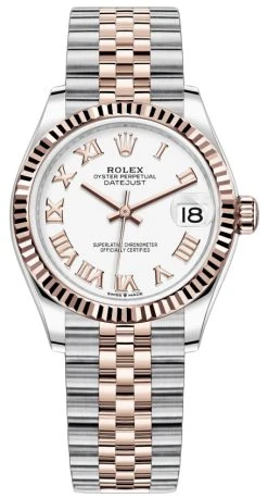 Rolex Datejust 31mm Stainless Steel And Rose Gold 278271 White Roman Jubilee