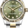 Rolex Datejust 31mm Stainless Steel And Yellow Gold 278273 Green Diamond Oyster -Omega Shop 278273 Green Diamond Oyster m278273 0029