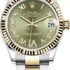Rolex Datejust 31mm Stainless Steel And Yellow Gold 278273 Green VI Roman Oyster