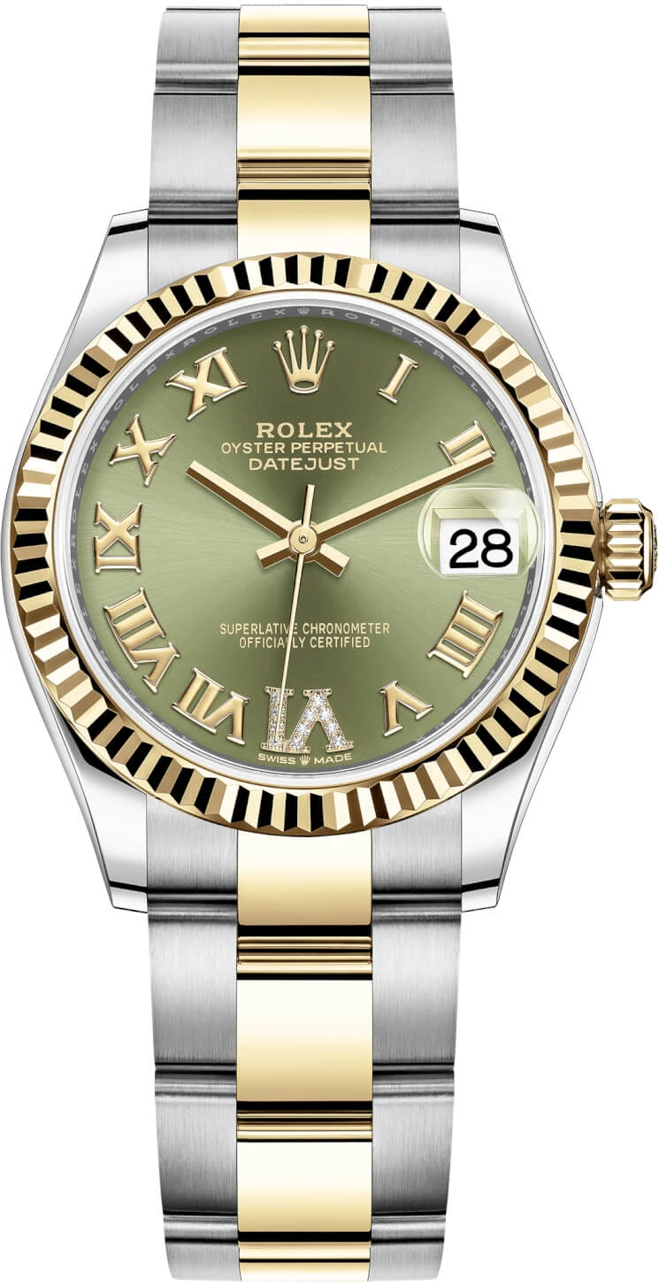 Rolex Datejust 31mm Stainless Steel and Yellow Gold 278273 Green VI Roman Oyster Rolex Datejust 31mm Stainless Steel And Yellow Gold 278273 Green VI Roman Oyster -Omega Shop 278273 Green VI Roman Oyster m278273 0015