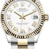 Rolex Datejust 31mm Stainless Steel And Yellow Gold 278273 White Roman Oyster -Omega Shop 278273 White Roman Oyster