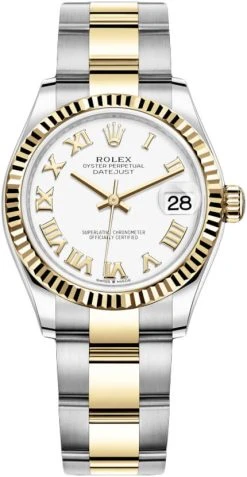 Rolex Datejust 31mm Stainless Steel And Yellow Gold 278273 White Roman Oyster