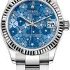 Rolex Datejust 31mm Stainless Steel 278274 Azzurro Blue Floral Oyster -Omega Shop 278274 Azzurro Blue Floral Oyster
