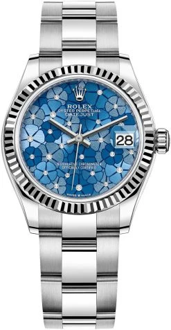 Rolex Datejust 31mm Stainless Steel 278274 Azzurro Blue Floral Oyster