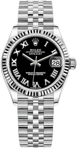 Rolex Datejust 31mm Stainless Steel 278274 Black Roman Jubilee