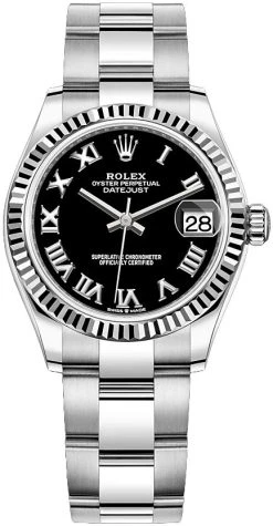 Rolex Datejust 31mm Stainless Steel 278274 Black Roman Oyster