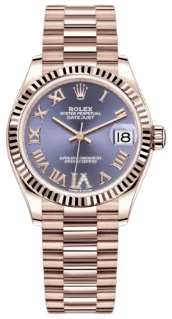 Rolex Datejust 31mm Everose Gold 278275 Aubergine VI Roman President