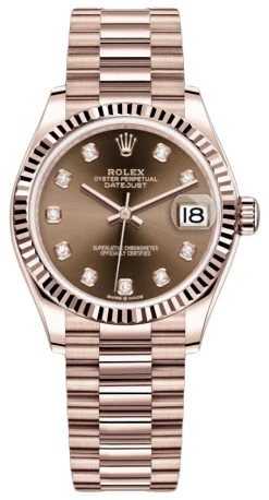 Rolex Datejust 31mm Everose Gold 278275 Chocolate Diamond President
