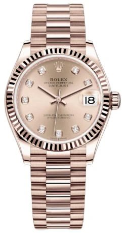 Rolex Datejust 31mm Everose Gold 278275 Gold Diamond President