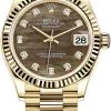Rolex Datejust 31mm Yellow Gold 278278 Black MOP Diamond President -Omega Shop 278278 Black MOP Diamond President