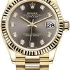 Rolex Datejust 31mm Yellow Gold 278278 Dark Grey Diamond President -Omega Shop 278278 Dark Grey Diamond President