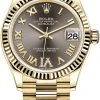 Rolex Datejust 31mm Yellow Gold 278278 Dark Grey Roman VI President -Omega Shop 278278 Dark Grey Roman VI President