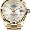 Rolex Datejust 31mm Yellow Gold 278278 Silver Diamond President -Omega Shop 278278 Silver Diamond President