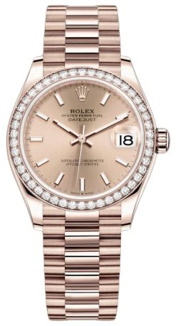 Rolex Datejust 31mm Everose Gold 278285rbr Gold Index President