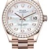 Rolex Datejust 31mm Everose Gold 278285rbr MOP Diamond President -Omega Shop 278285rbr MOP Diamond President