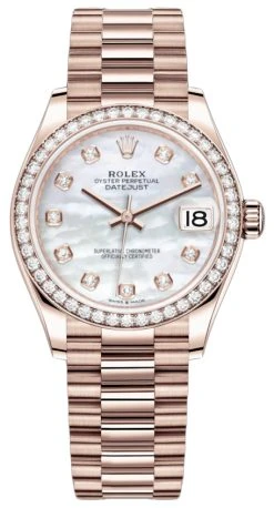 Rolex Datejust 31mm Everose Gold 278285rbr MOP Diamond President