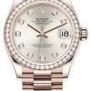 Rolex Datejust 31mm Everose Gold 278285rbr Silver Diamond President -Omega Shop 278285rbr Silver Diamond President
