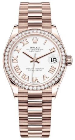 Rolex Datejust 31mm Everose Gold 278285rbr White Roman President