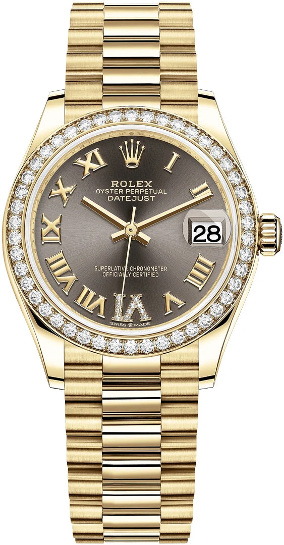 Rolex Datejust 31mm Yellow Gold 278288RBR Dark Grey Roman VI President Rolex Datejust 31mm Yellow Gold 278288RBR Dark Grey Roman VI President -Omega Shop 278288RBR Dark Grey Roman VI President