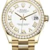 Rolex Datejust 31mm Yellow Gold 278288rbr White Roman President -Omega Shop 278288rbrWhiteRomanPresident