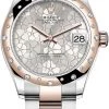 Rolex Datejust 31mm Stainless Steel And Rose Gold 278341rbr Silver Floral Oyster