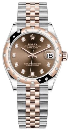 Rolex Datejust 31mm Stainless Steel And Rose Gold 278341rbr Chocolate Diamond Jubilee