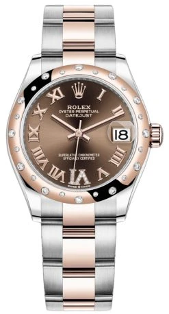 Rolex Datejust 31mm Stainless Steel And Rose Gold 278341rbr Chocolate VI Roman Oyster