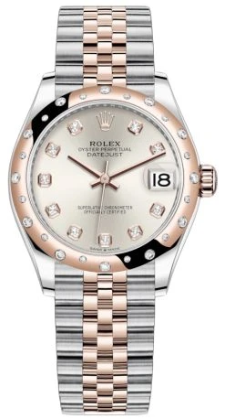 Rolex Datejust 31mm Stainless Steel And Rose Gold 278341rbr Silver Diamond Jubilee