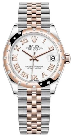 Rolex Datejust 31mm Stainless Steel And Rose Gold 278341rbr White Roman Jubilee