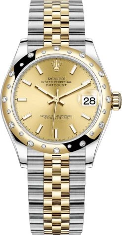 Rolex Datejust 31mm Stainless Steel And Yellow Gold 278343rbr Champagne Index Jubilee