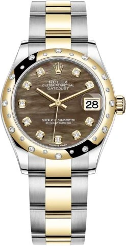 Rolex Datejust 31mm Stainless Steel And Yellow Gold 278343rbr Champagne Index Oyster