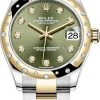 Rolex Datejust 31mm Stainless Steel And Yellow Gold 278343rbr Green Diamond Oyster -Omega Shop 278343rbr Green Diamond Oyster m278343rbr 0029