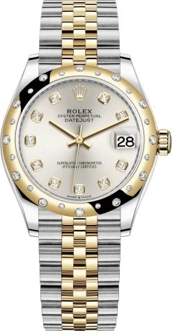 Rolex Datejust 31mm Stainless Steel And Yellow Gold 278343rbr Silver Diamond Jubilee