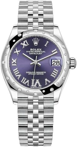 Rolex Datejust 31mm Stainless Steel 278344rbr Aubergine VI Jubilee
