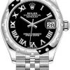 Rolex Datejust 31mm Stainless Steel 278344rbr Black Roman Jubilee -Omega Shop 278344rbr Black Roman Jubilee
