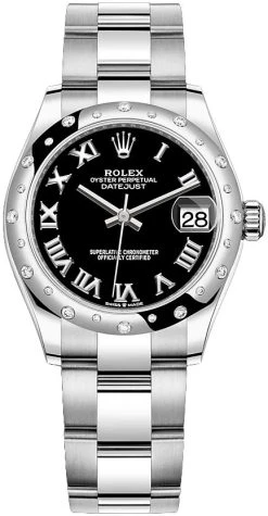 Rolex Datejust 31mm Stainless Steel 278344rbr Black Roman Oyster