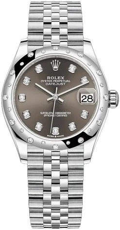 Rolex Datejust 31mm Stainless Steel 278344rbr Dark Grey Diamond Jubilee