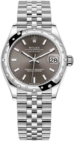 Rolex Datejust 31mm Stainless Steel 278344rbr Dark Grey Index Jubilee