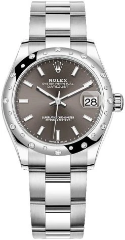 Rolex Datejust 31mm Stainless Steel 278344rbr Dark Grey Index Oyster